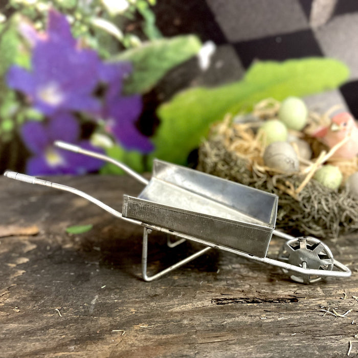 Mini Tin Wheelbarrow
