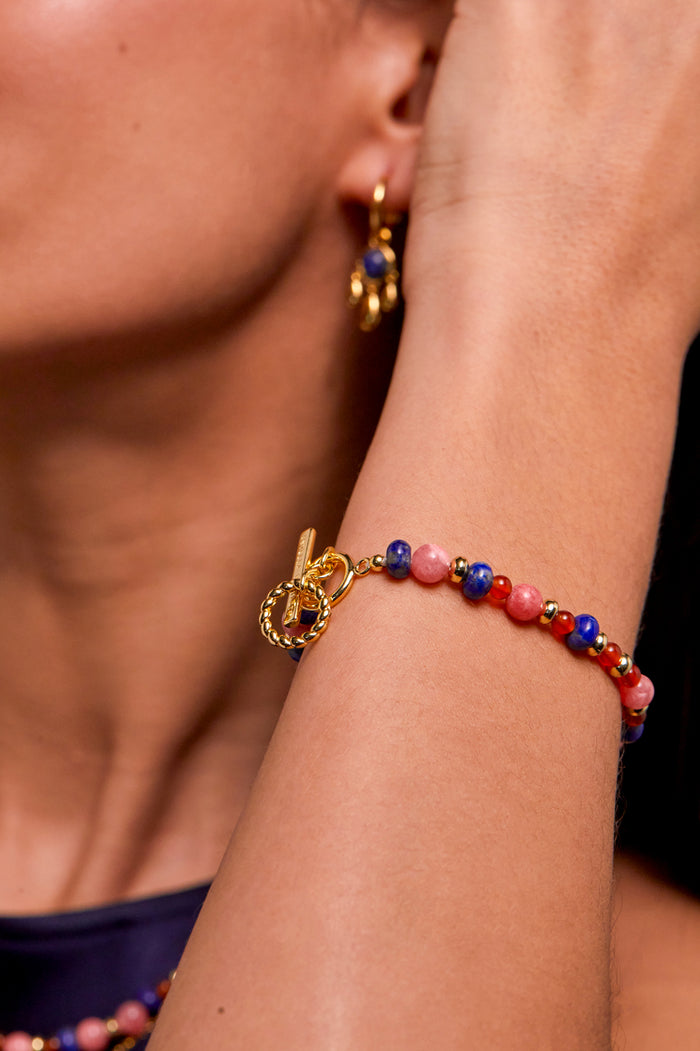 Mixed Gemstone T-Bar Bracelet