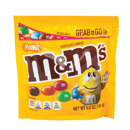 M&M's Peanut Chocolate Candy Resealable Pouch - 12 Count