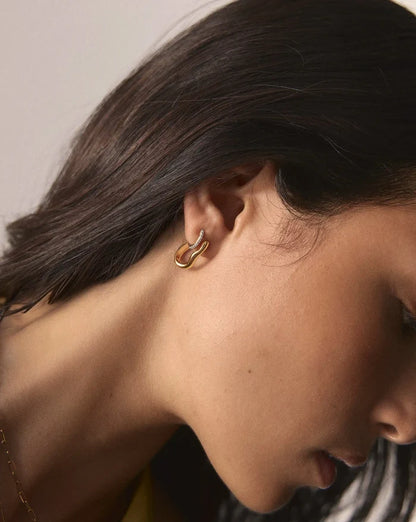 Molten Classic Small Hoop Earrings | 18k Gold Plated Earrings Missoma