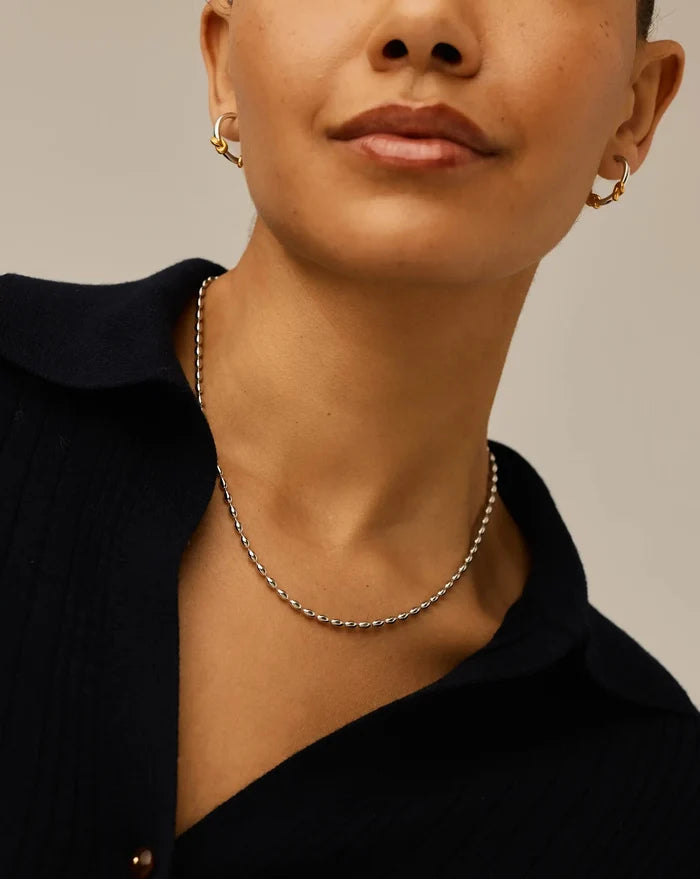 Molten Olive Chain Necklace | Silver Plated Necklaces Missoma