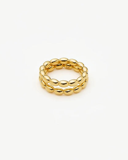 Molten Olive Stacked Ring | 18k Gold Plated Rings Missoma