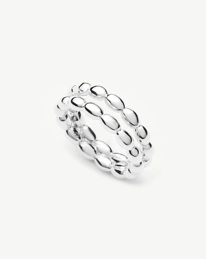 Molten Olive Stacked Ring | Silver Plated Rings Missoma