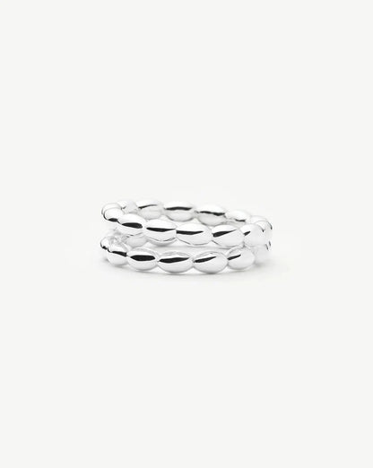 Molten Olive Stacked Ring | Silver Plated Rings Missoma