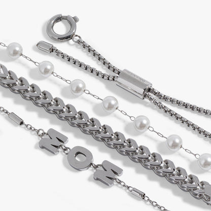 Mom Pearl Stranded™ Bracelet Set