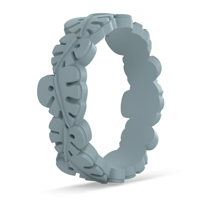 Monstera Leaf Accent Silicone Ring - Lagoon