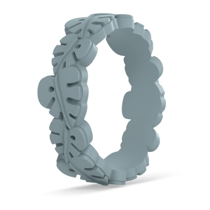 Monstera Leaf Accent Silicone Ring - Lagoon