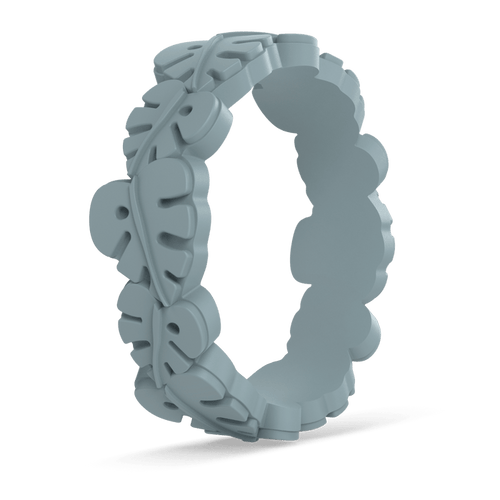 Monstera Leaf Accent Silicone Ring - Lagoon