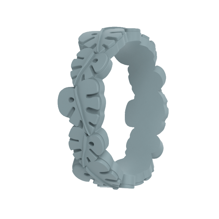 Monstera Leaf Accent Silicone Ring - Lagoon