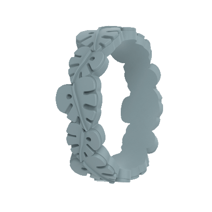 Monstera Leaf Accent Silicone Ring - Lagoon