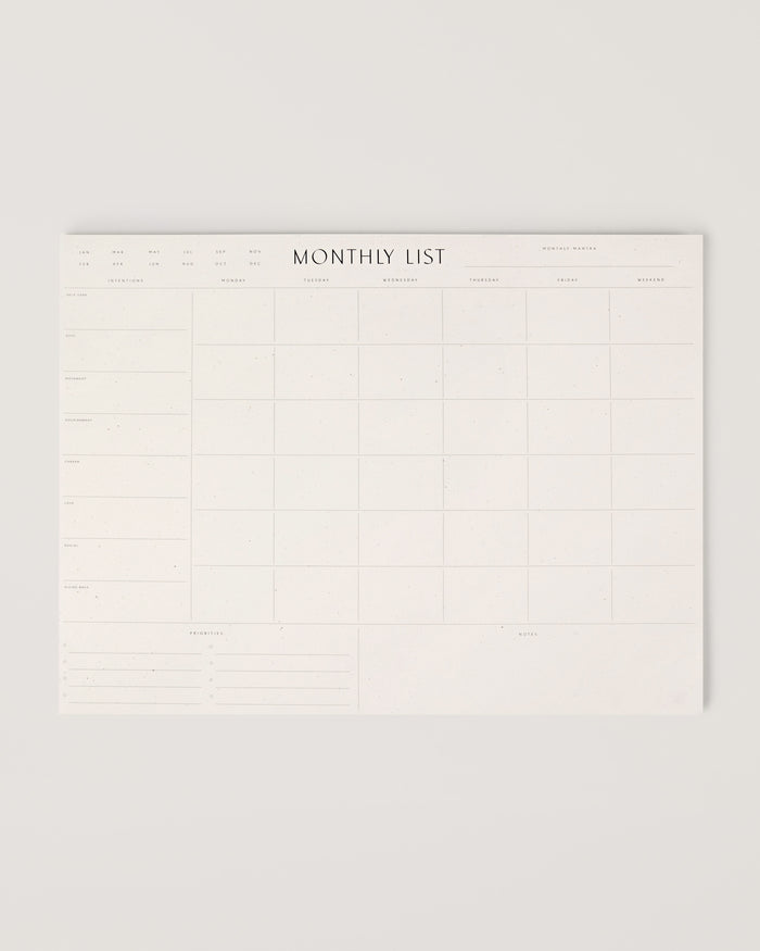 Monthly List Pad