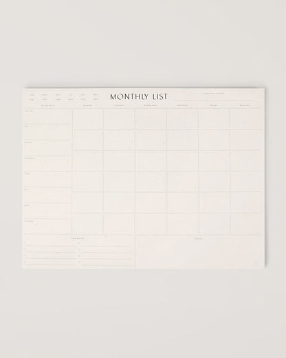 Monthly List Pad