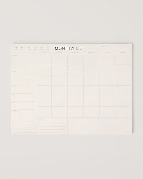 Monthly List Pad