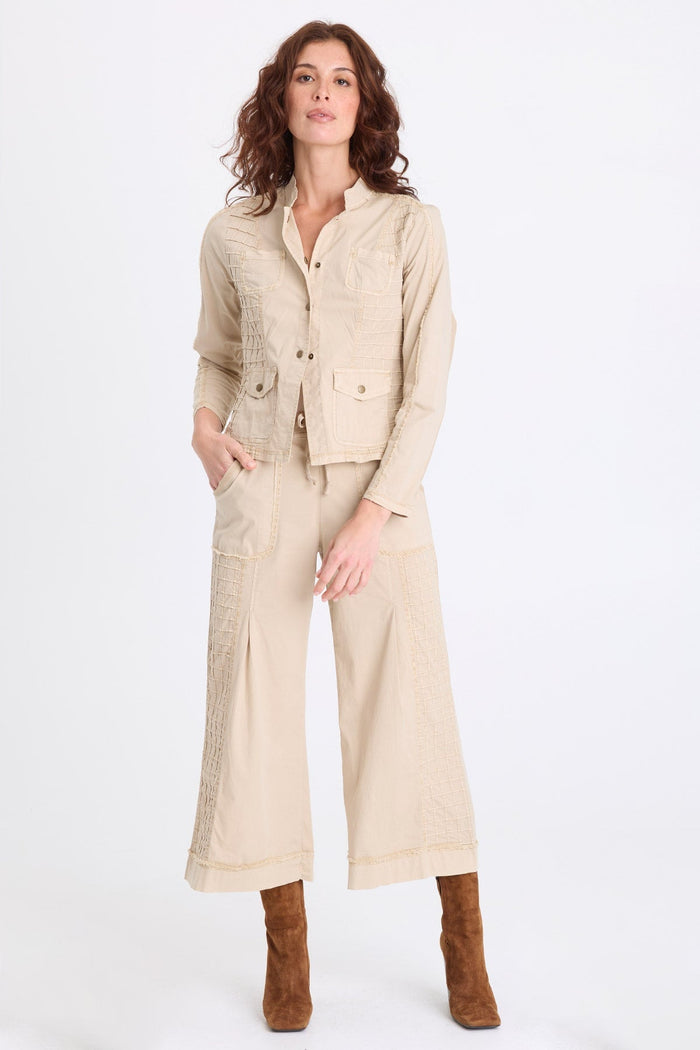XCVI Mousa Poplin Grid Pintuck Blazer