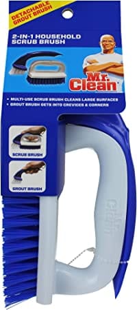 Mr. Clean 2 in 1 Household Scrub Brush Multi-Use Cleans Large Surface Grout Burst gets in crevices and corners  -400275 mega