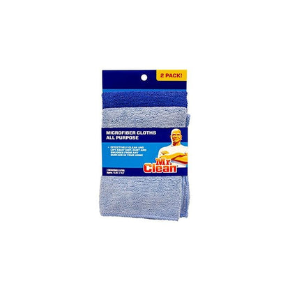 Mr. Clean cloth Microfiber All Purpose 2 Pack 13.25 Inches x 14.5 Inches -Use the all-purpose cloths wet or dry to trap dirt, dust, and grime from any surface - 400269 Mega