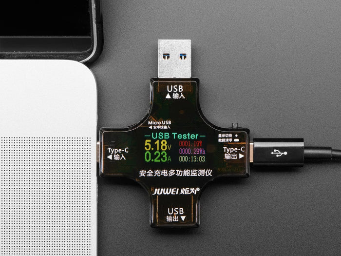 Multifunctional USB Digital Tester - USB A and C by The Pi Hut - The Pi Hut