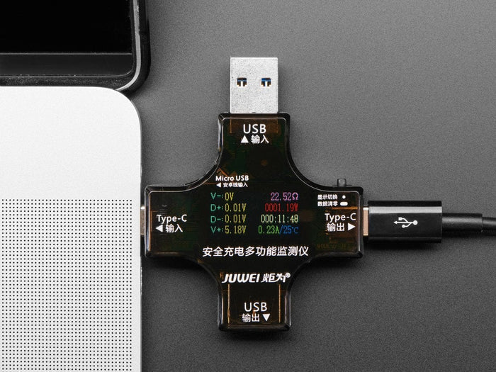 Multifunctional USB Digital Tester - USB A and C by The Pi Hut - The Pi Hut