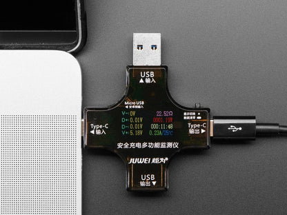 Multifunctional USB Digital Tester - USB A and C by The Pi Hut - The Pi Hut