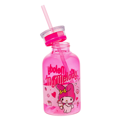 My Melody 15oz Mini Milk Bottle Glass Tumbler Home Goods Silver Buffalo