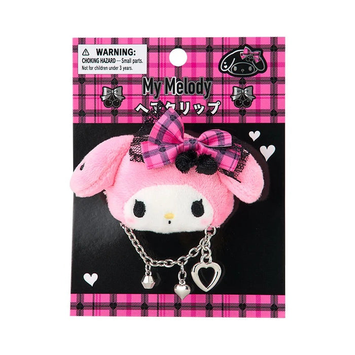 My Melody Plush Hair Clip (Rock ’n’ Check Series) Accessory Japan Original