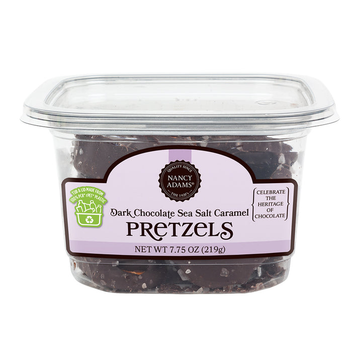 Nancy Adams Dark Chocolate Sea Salt Caramel Pretzels 7.75oz Tub - 12ct