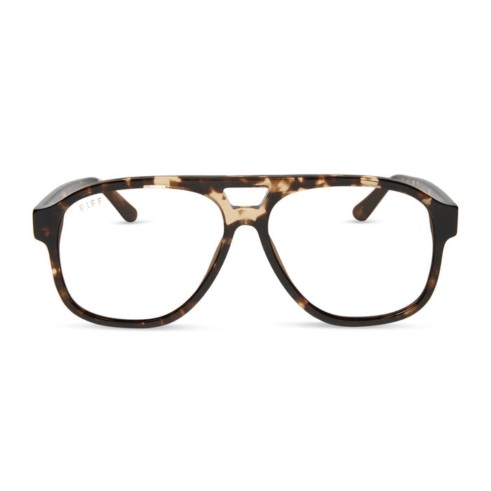 jessie james decker x diff eyewear featuring the nash navigator prescription glasses with a espresso frame front view