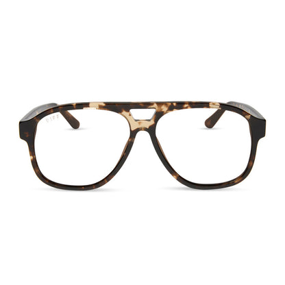 jessie james decker x diff eyewear featuring the nash navigator prescription glasses with a espresso frame front view
