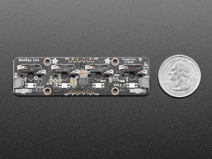 NeoKey 1x4 QT I2C - Four Mechanical Key Switches with NeoPixels by Adafruit - The Pi Hut