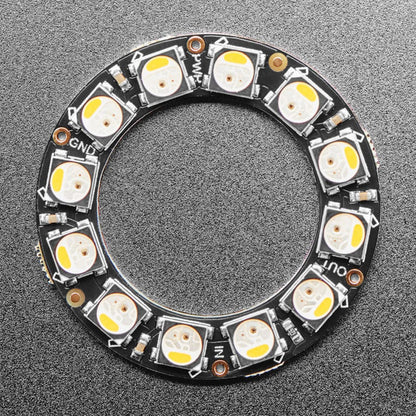 NeoPixel Ring - 12 x 5050 RGBW LEDs w/ Integrated Drivers (Warm White - ~3000K) by Adafruit - The Pi Hut