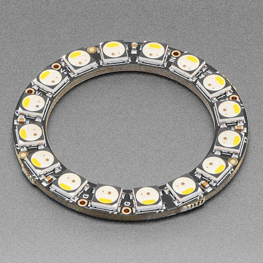 NeoPixel Ring - 16 x 5050 RGBW LEDs w/ Integrated Drivers (Warm White - ~3000K) by Adafruit - The Pi Hut