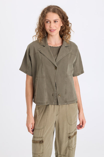 XCVI Nevo Twill Capelet-Style Jacket