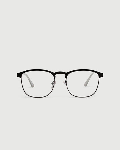 Charcoal::Ollie Eyeglasses browline black metal front