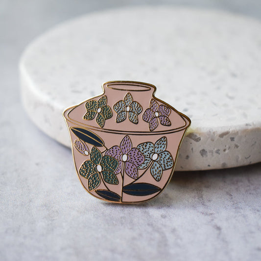 Orchid Gaiwan Enamel Pin
