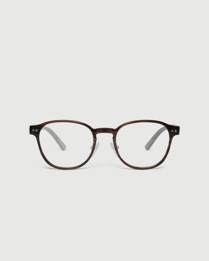 Polished Tort::Orman Eyeglasses round tort acetate front