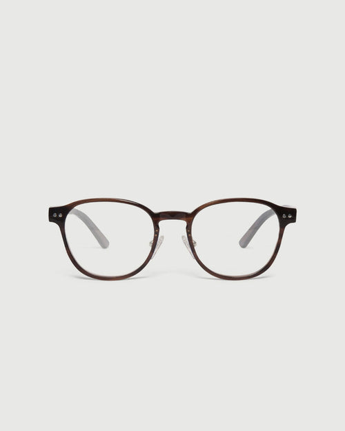 Polished Tort::Orman Eyeglasses round tort acetate front