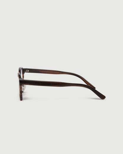 Polished Tort::Orman Eyeglasses round tort acetate side