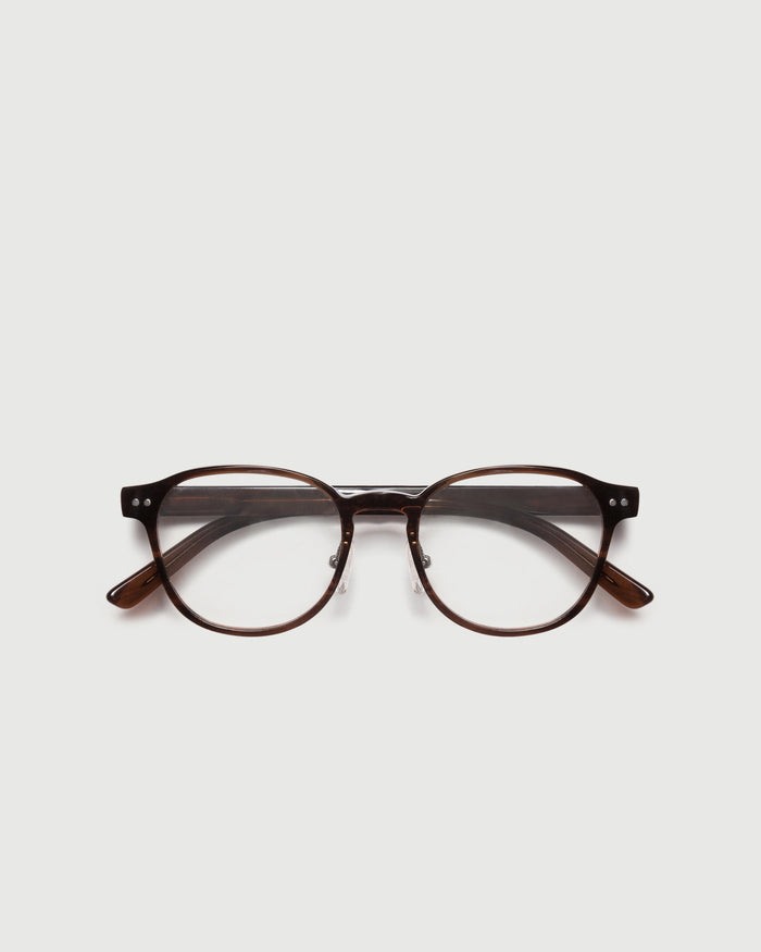 Polished Tort::Orman Eyeglasses round tort acetate top