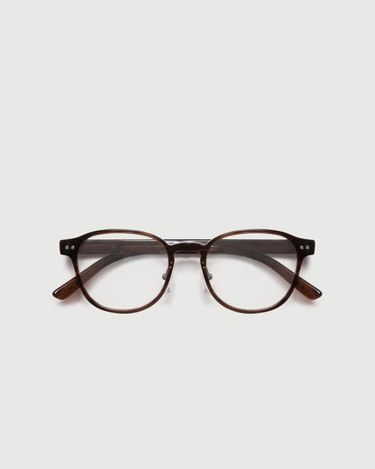 Polished Tort::Orman Eyeglasses round tort acetate top