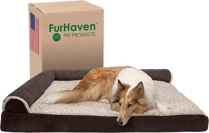 (Two-Tone Faux Fur & Suede) Espresso / Jumbo Plus / Cooling Gel Foam