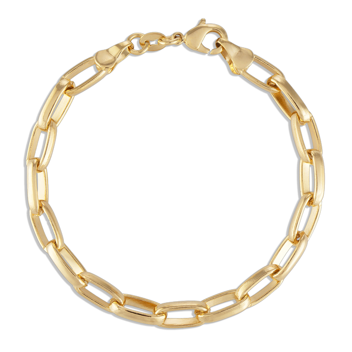 Oval Link Bracelet - 18k gold filled 6mm oval link chain bracelet with lobster clasp