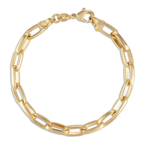 Oval Link Bracelet - 18k gold filled 6mm oval link chain bracelet with lobster clasp