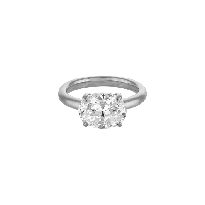 Oval Pinky Ring Silver - sterling silver pinky ring with prong set oval lab gemstone