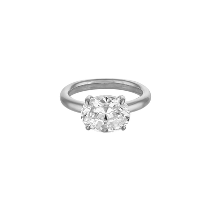 Oval Pinky Ring Silver - sterling silver pinky ring with prong set oval lab gemstone