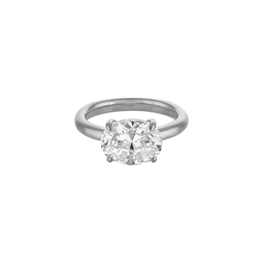 Oval Pinky Ring Silver - sterling silver pinky ring with prong set oval lab gemstone