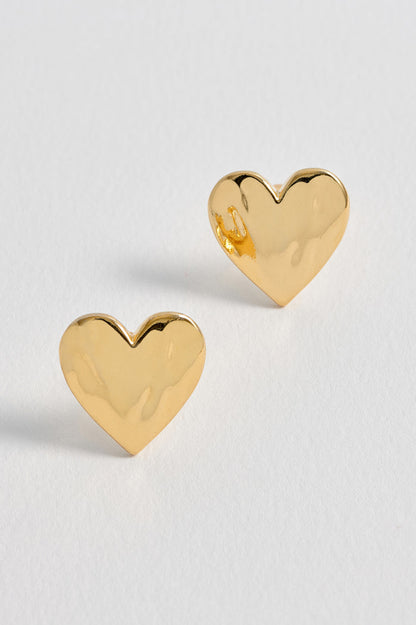 Oversized Molten Heart Stud Earrings