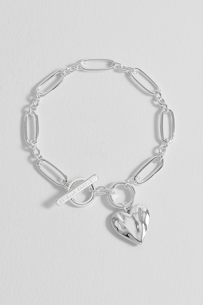 Oversized Molten Heart T-Bar Bracelet