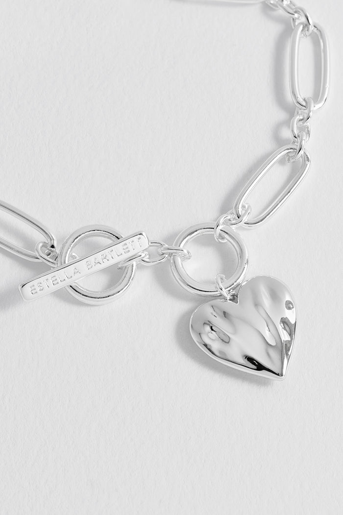 Oversized Molten Heart T-Bar Bracelet