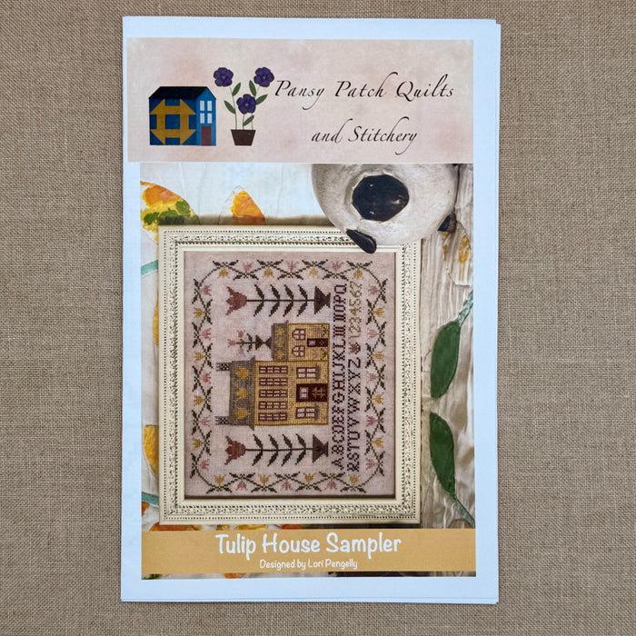 Pansy Patch Quilts and Stitchery - Tulip House Sampler - Cross Stitch Chart and/or Roxy Floss Co Threads
