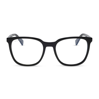 diff eyewear featuring the parker square prescription glasses with a black frame front view